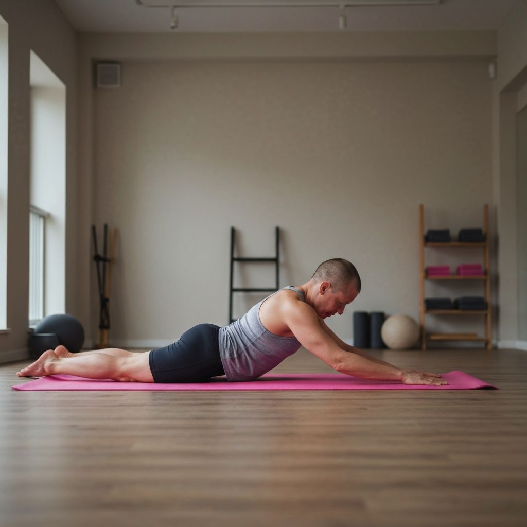 Person practising floor exercises